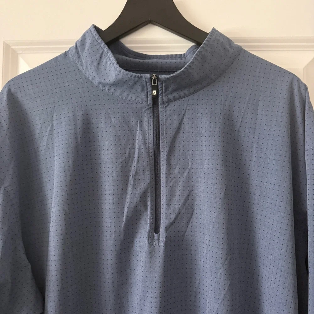 FootJoy FJ 2XL Heritage Monogram Mens Performance Golf Pullover Grey Dotted